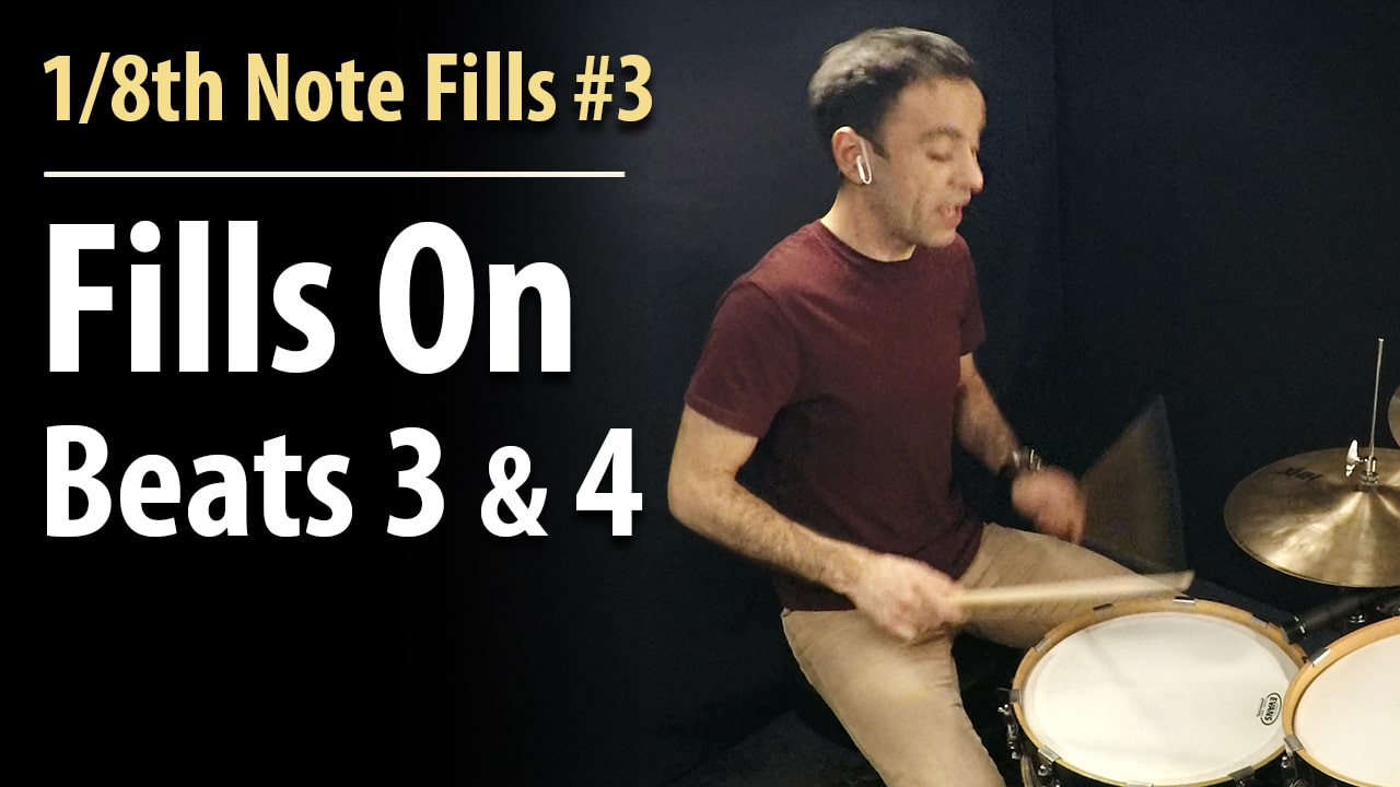 Short Drum Fills | 1/8th Note Fills #3 | Drum Lessons | Simpledrummer