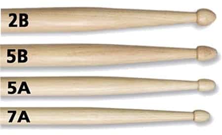 drum sticks sizes